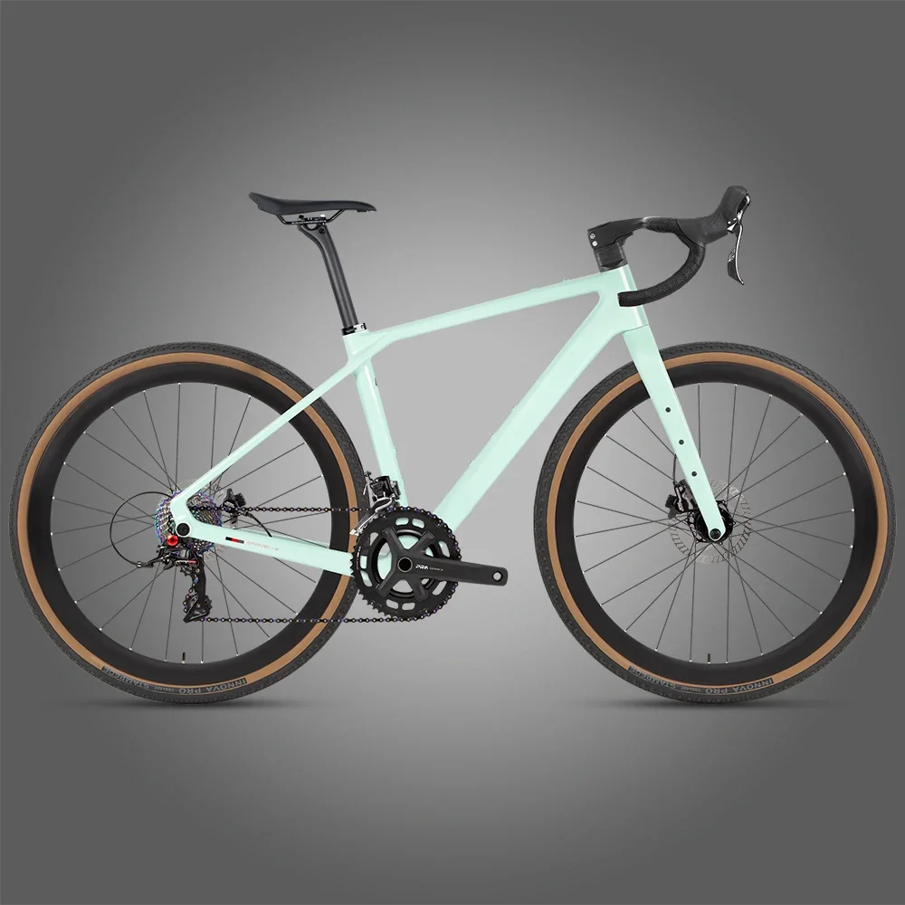 Carbon Fiber Gravel Road Bike - GRAVEL X, 700c x 40C Tires, 24-Speed, thru Axle, Hydraulic Disc Brakes, Off-Road, 160kg Load Capacity