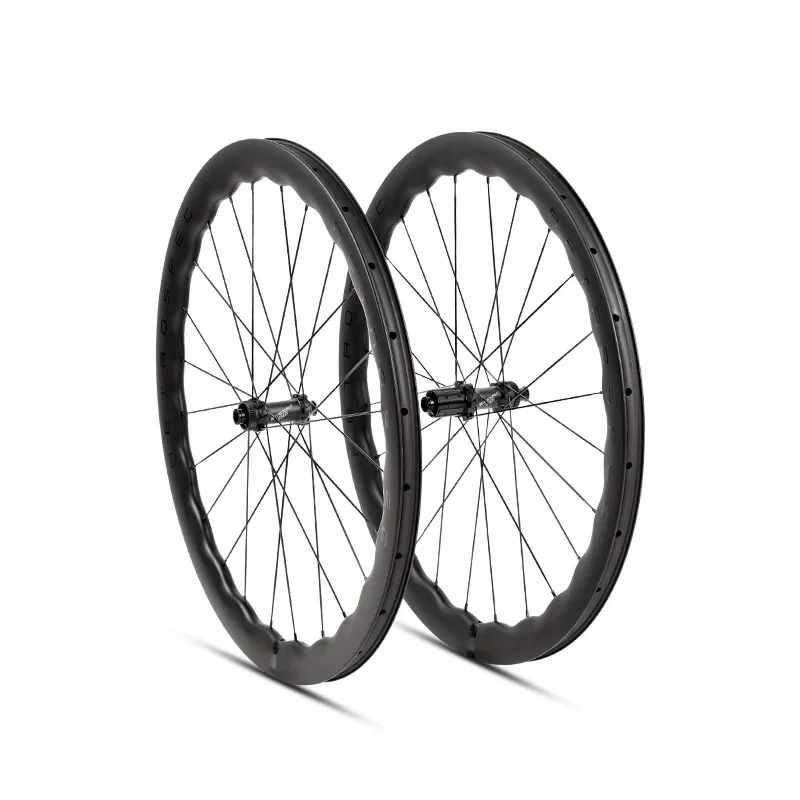 Carbon Fiber Road Wheelset, 700C Four-Pelican Disc Brake, 50 Spoke Wave Rim, Ratchet System, Lightweight (40-60mm Rim)