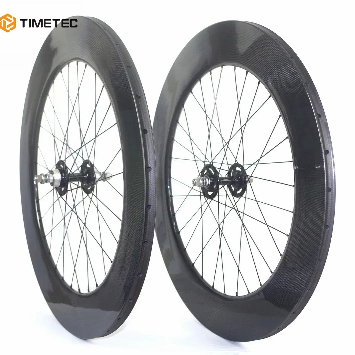 700C Track Bike Fixed Gear Carbon Wheelset, Flip-Flop Hub, Single Speed, 88mm Depth, 23mm Width, Tubular/Clincher
