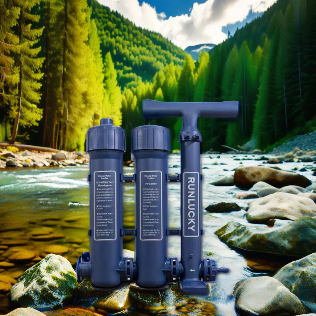 Manual Water Purifier & Filter - Portable Water Filtration System for Home & Camping