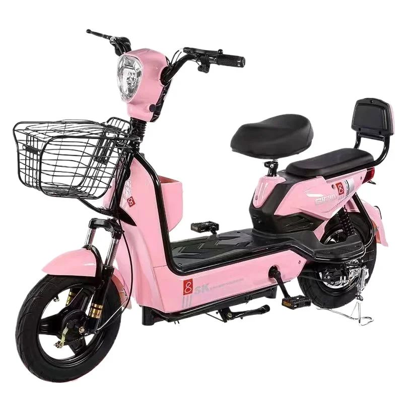 Electric City Bike - 350W Motor, 48V Lithium Battery, 2-Seater Adult Scooter with Digital Sensor